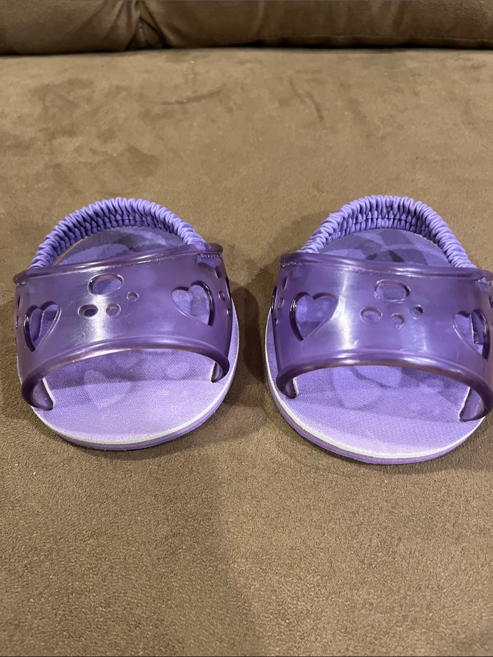 Build a Bear Purple Heart Slide jelly Sandals
